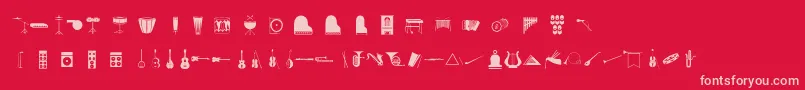Musico-fontti – vaaleanpunaiset fontit punaisella taustalla