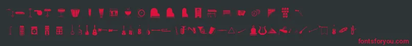 Musico Font – Red Fonts on Black Background
