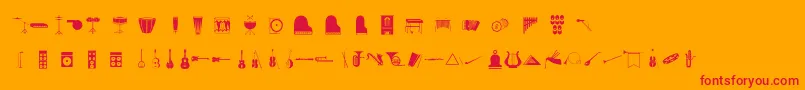 Musico Font – Red Fonts on Orange Background