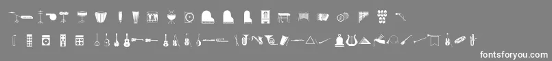 Musico-Schriftart – Weiße Schriften auf grauem Hintergrund