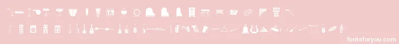 Musico-Schriftart – Weiße Schriften auf rosa Hintergrund