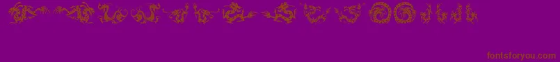 HffChineseDragon Font – Brown Fonts on Purple Background