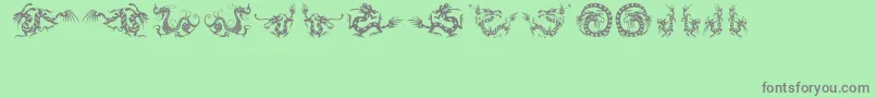 HffChineseDragon Font – Gray Fonts on Green Background