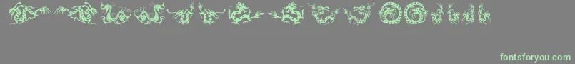 HffChineseDragon Font – Green Fonts on Gray Background