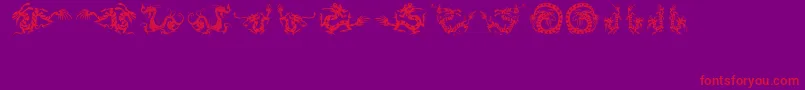 HffChineseDragon Font – Red Fonts on Purple Background