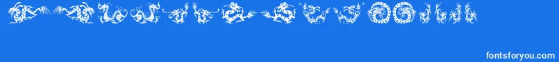 HffChineseDragon-Schriftart – Weiße Schriften auf blauem Hintergrund