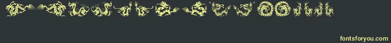 HffChineseDragon Font – Yellow Fonts on Black Background