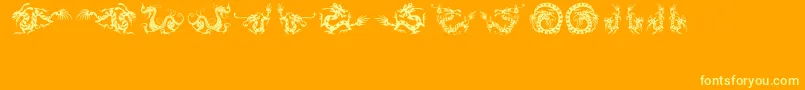 HffChineseDragon Font – Yellow Fonts on Orange Background