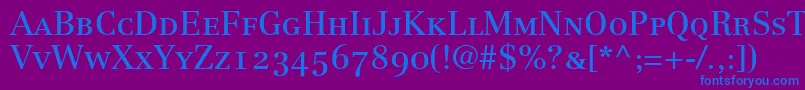 CenturyRepriseOldstyleSsiSmallCaps-fontti – siniset fontit violetilla taustalla