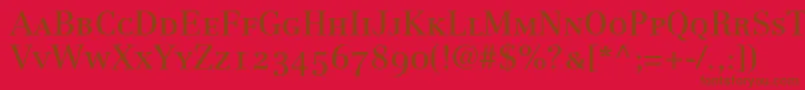 CenturyRepriseOldstyleSsiSmallCaps-Schriftart – Braune Schriften auf rotem Hintergrund