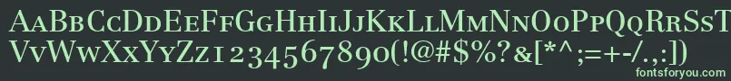 フォントCenturyRepriseOldstyleSsiSmallCaps – 黒い背景に緑の文字