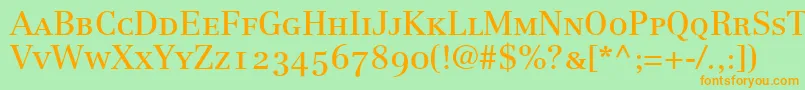 CenturyRepriseOldstyleSsiSmallCaps Font – Orange Fonts on Green Background