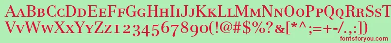 CenturyRepriseOldstyleSsiSmallCaps Font – Red Fonts on Green Background