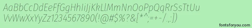 More about FirasanscondensedThinitalic Font FirasanscondensedThinitalic Font – Black Fonts on Green Background