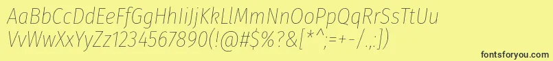 Police FirasanscondensedThinitalic – polices noires sur fond jaune