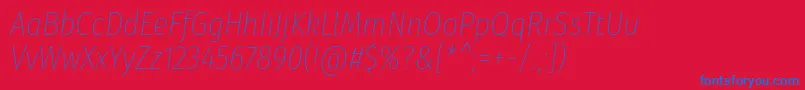 FirasanscondensedThinitalic Font – Blue Fonts on Red Background