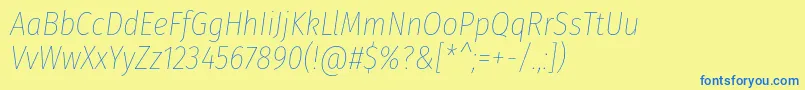 FirasanscondensedThinitalic Font – Blue Fonts on Yellow Background