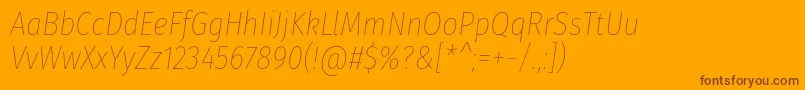 Czcionka FirasanscondensedThinitalic – brązowe czcionki na pomarańczowym tle