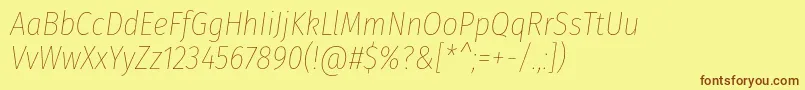 FirasanscondensedThinitalic Font – Brown Fonts on Yellow Background