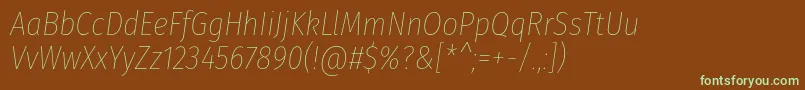 Шрифт FirasanscondensedThinitalic – зелёные шрифты на коричневом фоне