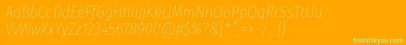 FirasanscondensedThinitalic Font – Green Fonts on Orange Background