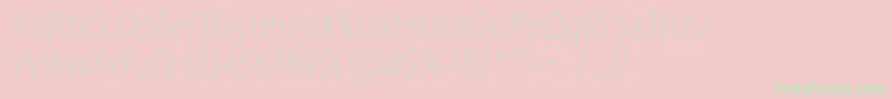 FirasanscondensedThinitalic-Schriftart – Grüne Schriften auf rosa Hintergrund