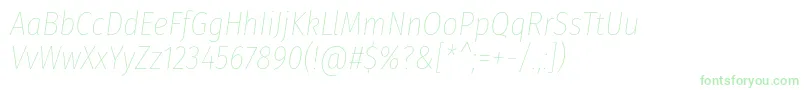 FirasanscondensedThinitalic-Schriftart – Grüne Schriften auf weißem Hintergrund