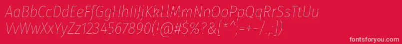 FirasanscondensedThinitalic Font – Pink Fonts on Red Background