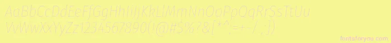 FirasanscondensedThinitalic Font – Pink Fonts on Yellow Background