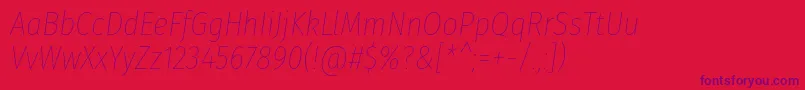 FirasanscondensedThinitalic-Schriftart – Violette Schriften auf rotem Hintergrund