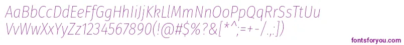 Подробнее о шрифте FirasanscondensedThinitalic Шрифт FirasanscondensedThinitalic – фиолетовые шрифты