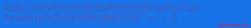 FirasanscondensedThinitalic Font – Red Fonts on Blue Background