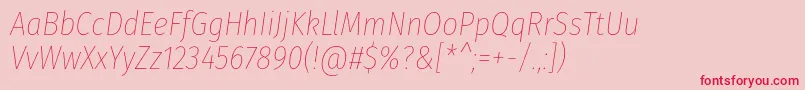 FirasanscondensedThinitalic Font – Red Fonts on Pink Background