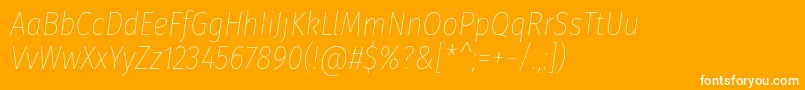FirasanscondensedThinitalic Font – White Fonts on Orange Background