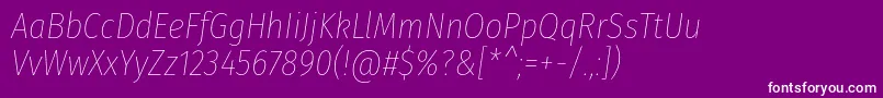 FirasanscondensedThinitalic Font – White Fonts on Purple Background