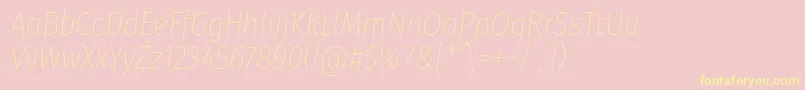 Шрифт FirasanscondensedThinitalic – жёлтые шрифты на розовом фоне