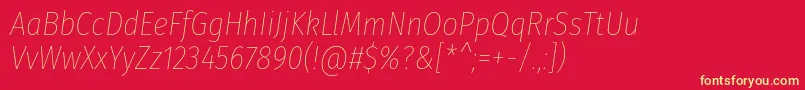 FirasanscondensedThinitalic Font – Yellow Fonts on Red Background