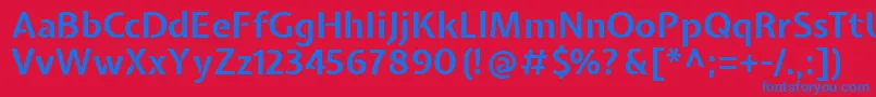 ExpletussansBold-fontti – siniset fontit punaisella taustalla