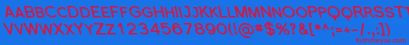 FlorencesansScRevBoldItalic Font – Red Fonts on Blue Background