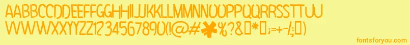 Czcionka Hippries – pomarańczowe czcionki na żółtym tle