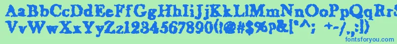 WetNapkinregular Font – Blue Fonts on Green Background