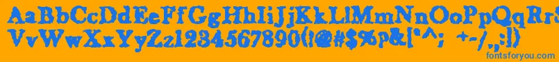 WetNapkinregular Font – Blue Fonts on Orange Background