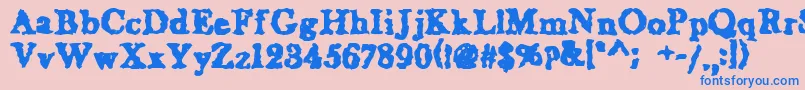 WetNapkinregular Font – Blue Fonts on Pink Background