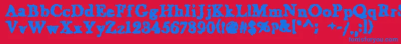 WetNapkinregular Font – Blue Fonts on Red Background