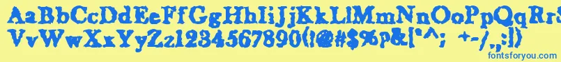 WetNapkinregular Font – Blue Fonts on Yellow Background