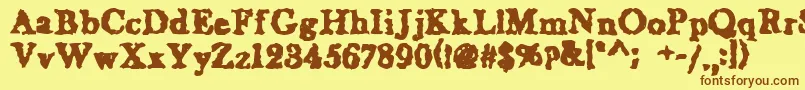 WetNapkinregular Font – Brown Fonts on Yellow Background