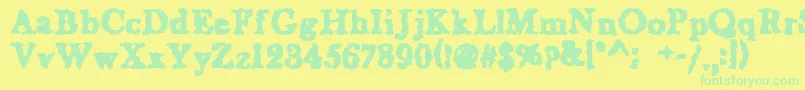 WetNapkinregular Font – Green Fonts on Yellow Background