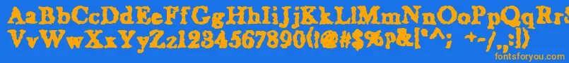 WetNapkinregular Font – Orange Fonts on Blue Background
