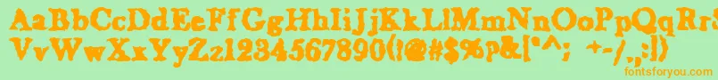WetNapkinregular Font – Orange Fonts on Green Background