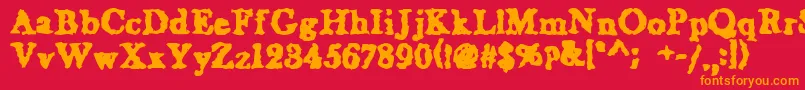 WetNapkinregular Font – Orange Fonts on Red Background